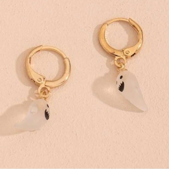 “Happy Lil Ghost” Frosted Glass Whimsy Halloween Cute Goth Spirit Spectre Dangle - Picture 8 of 10